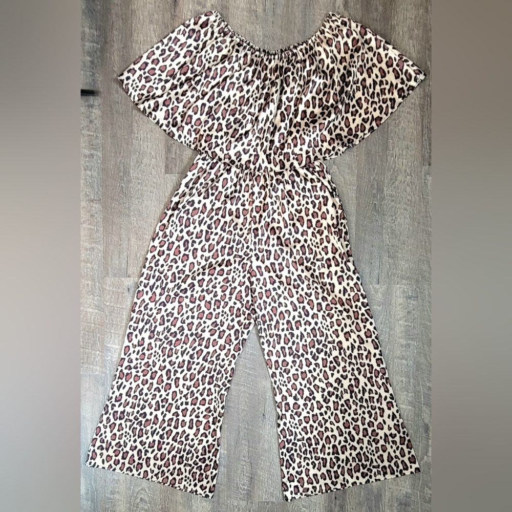 Show Me Your MuMu Rowe Ruffled Off the Shoulder Wide Leg Jumpsuit Womens XL Chee